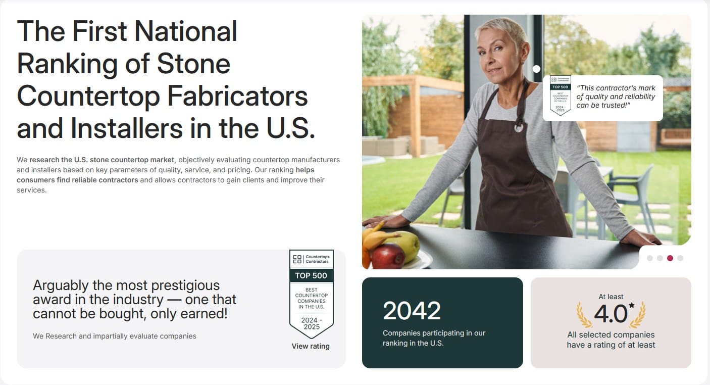 Thumbnail image for 'October 31, 2025: Application Deadline for CountertopsContractors.com National Ranking (2025-2026)'