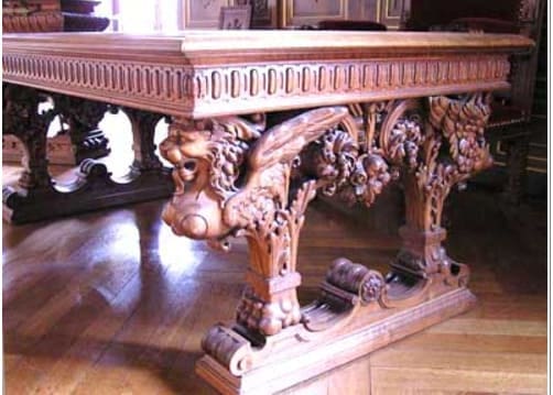 Table with carved legs